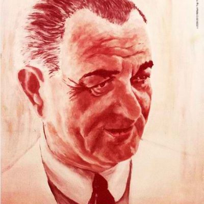 1976 - Watercolor portrait of then US President Lyndon Johnson